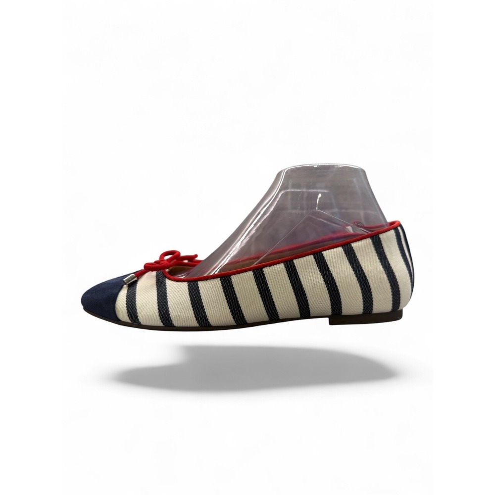 Vionic Klara Navy/White/Red Striped Nautical Arch Support Flats Cap Toe Size 8